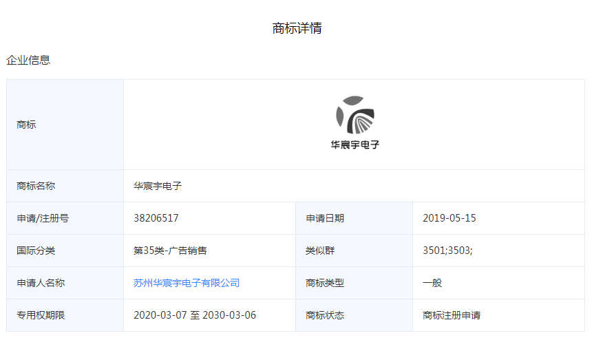 華宸宇電子注冊(cè)信息 華宸宇電子注冊(cè)信息